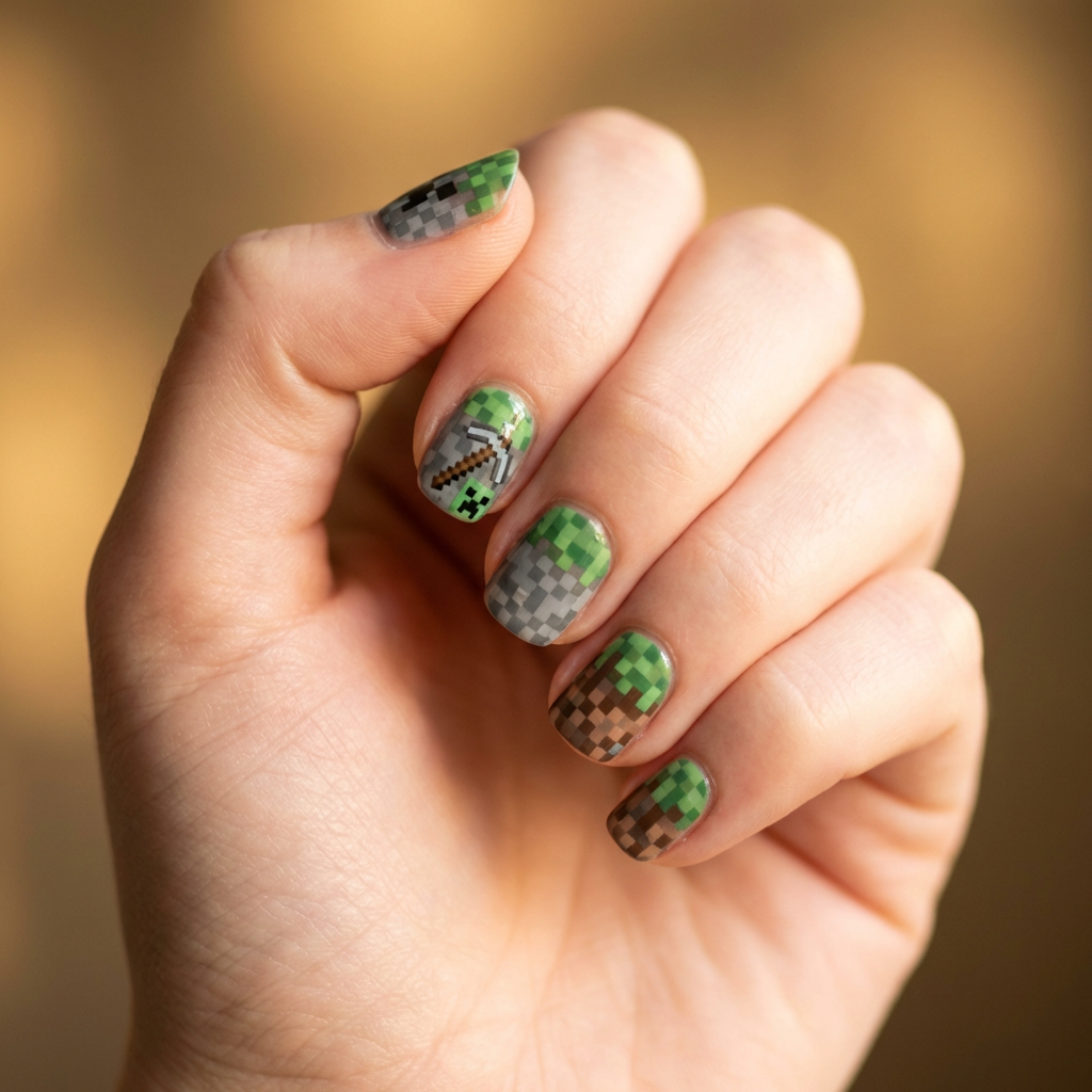 Pixel Play Nails